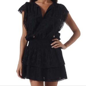 NWOT Melissa Odabash Black Eyelet Kerri Dress or Swim Coverup - Sz L